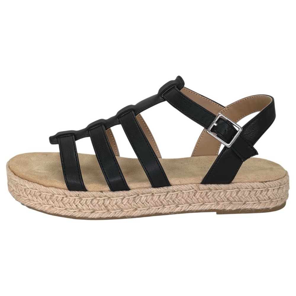 Sun + Stone Rykerr Black Faux Leather Womens Platform Sandals Size 8M - Picture 3 of 10